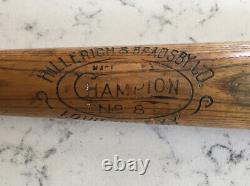 Vintage Hillerich & Bradsby Louisville Ky Champion No. 8 Baseball Bat