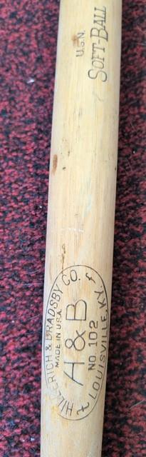 Vintage Hillerich & Bradsby No. 102 Usn Navy Softball Bat 34 Military H&b Wood