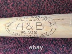 Vintage Hillerich & Bradsby No. 102 USN Navy Softball Bat 34 Military H&B Wood