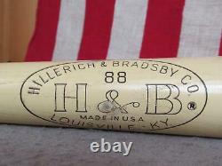 Vintage Hillerich & Bradsby Wood 88 Baseball Bat Leaguer Mickey Mantle HOF 31