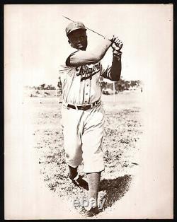 Vintage Jackie Robinson Swinging Bat 11x14 Black and White Print Poster