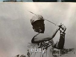 Vintage Jackie Robinson Swinging Bat 11x14 Black and White Print Poster