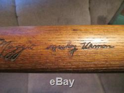 Vintage Joe Dimaggio Melvin Ott Mickey Vernon Baseball Bat All 3 on Same Bat