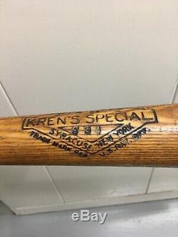 Vintage Joseph Kren Krens Special Wood Baseball Cesil Frank TM 33 Syracuse, NY