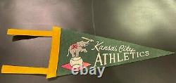 Vintage Kansas City Athletics Baseball Pennant Pink with Elephant Bat