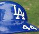 Vintage La Dodgers American Baseball Abc Batting Helmet 7 Flapless Used