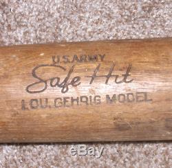 Vintage Lou Gehrig US Army Hillerich & Bradsby Wood Baseball Bat