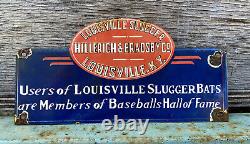 Vintage Louisville Baseball Bat Porcelain Rare Sporting Good Sport Gas Oil Sign