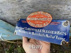 Vintage Louisville Baseball Bat Porcelain Rare Sporting Good Sport Gas Oil Sign