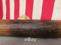 Vintage Louisville Mascot Wood Baseball Bat Hilton Collins Co. 34 Home Run Spot