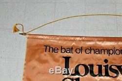 Vintage Louisville Slugger 45X29 Banner Sign great for displaying Baseball Bats