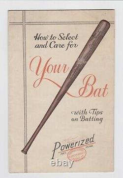Vintage Louisville Slugger Baseball Bat How to Select & Care for Bat Manual Book