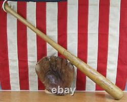 Vintage Louisville Slugger Baseball Bat withWilson Glove Both Al Kaline HOF Tigers