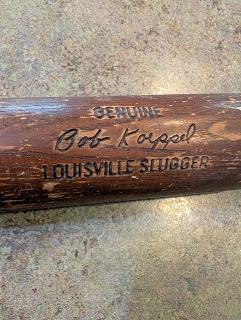 Vintage Louisville Slugger H&b 125 Signed Bob Koeppel 35 Wood Baseball Bat M110
