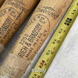 Vintage Louisville Slugger Hillerich Bradsby Wooden Baseball Bats Powerized 125