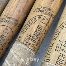 Vintage Louisville Slugger Hillerich Bradsby Wooden Baseball Bats Powerized 125