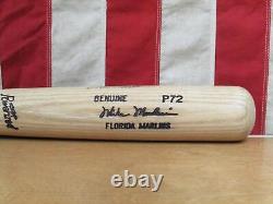 Vintage Louisville Slugger Wood Baseball Bat Game Used Mike Mordecai 34 Signed