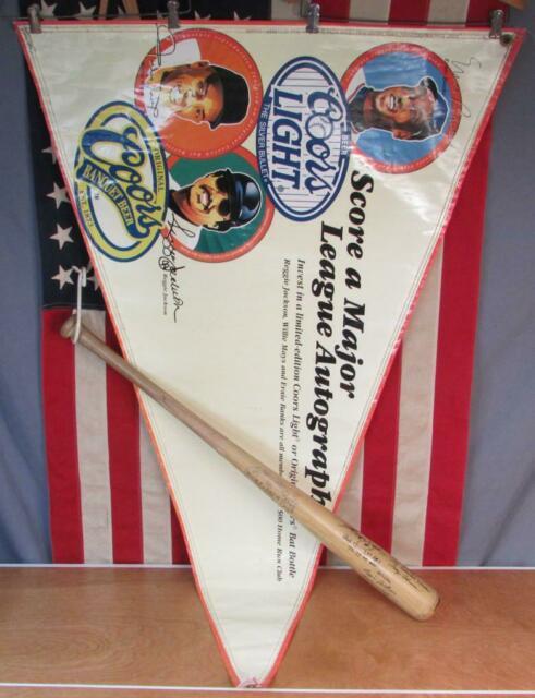 Vintage Louisville Slugger Wood Baseball Bat Signed Reggie Jackson Withevent Flag