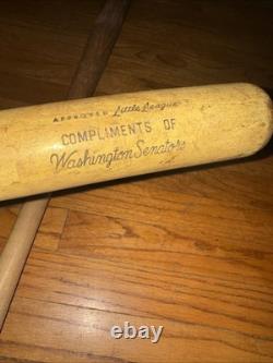 Vintage Louisville Slugger Wooden Oil Tempered Baseball Bat And Pro Washington