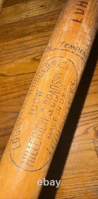 Vintage Louisville Slugger Wooden Oil Tempered Baseball Bat And Pro Washington