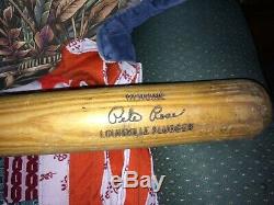 Vintage Louisville slugger game us d Pete Rose MLB baseball signed logo wood bat