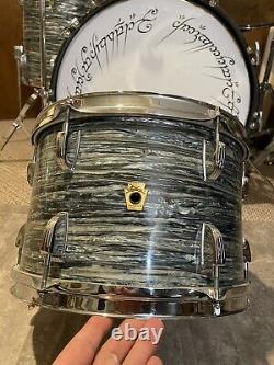 Vintage Ludwig Blue Oyster Pearl 12x8 Tom Drum Keystone 1968 Drums Baseball Bat