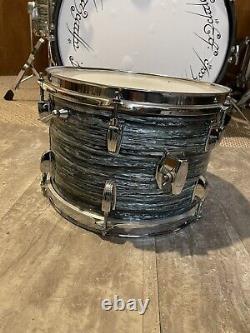 Vintage Ludwig Blue Oyster Pearl 12x8 Tom Drum Keystone 1968 Drums Baseball Bat