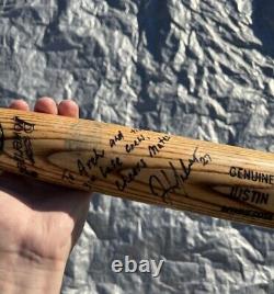 Vintage MLB JUSTIN HUBER MINNESOTA TWINS Autographed Baseball Bat Game Used