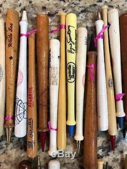 Vintage MLB Wooden/Plastic Baseball Bat Pencil Pen Lot Of 94 Lousiville Slugger