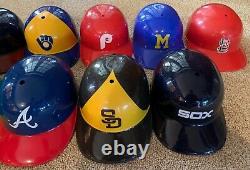 Vintage Major League Baseball MLB Full Size Plastic Batting Helmets Lot of 11
