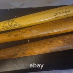 Vintage Mickey Mantle Little League Baseball Bats Lot of 4 Louisville Slugger