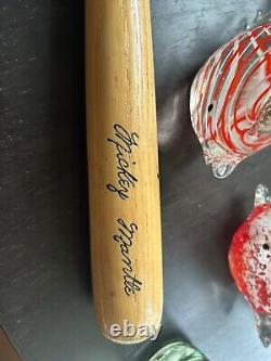 Vintage Minature Louisville Slugger Mini Bat With Mickey Mantle Signature