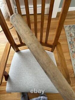 Vintage Napanoch NY Wood Baseball Bat RARE 33-3/4 Indian Flat Knob & Barrel End
