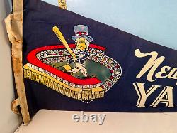 Vintage New York Yankees Team Uncle Sam Batting in Stadium Full Size Pennant