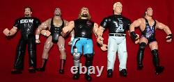 Vintage OSFTM ECW Wrestling Figures LOT Dreamer Taz RVD Sandman Rhino Belt