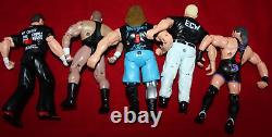 Vintage OSFTM ECW Wrestling Figures LOT Dreamer Taz RVD Sandman Rhino Belt