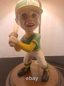 Vintage Oakland A's Lamp Player with Baseball Bat Rare One Of A Kind