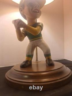 Vintage Oakland A's Lamp Player with Baseball Bat Rare One Of A Kind