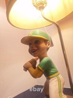 Vintage Oakland A's Lamp Player with Baseball Bat Rare One Of A Kind