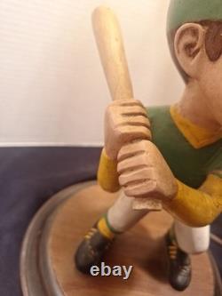 Vintage Oakland A's Lamp Player with Baseball Bat Rare One Of A Kind