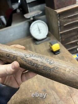 Vintage Old Rare Original Wooden Baseball DH NE Mains Bat Harrison Maine OuthsXX