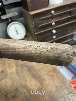 Vintage Old Rare Original Wooden Baseball DH NE Mains Bat Harrison Maine OuthsXX