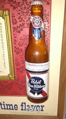 Vintage Pabst Blue Ribbon Beer Baseball Sign Old Time Batting Champs