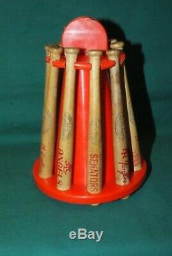 Vintage Plastic Bank with 10 miniature Louisville Slugger Baseball bats