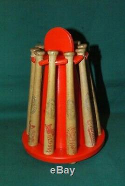 Vintage Plastic Bank with 10 miniature Louisville Slugger Baseball bats