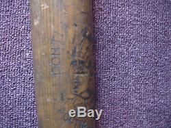 Vintage Rare Pontiac Turning Co No. 1 Indian Baseball Bat Excellent Shape