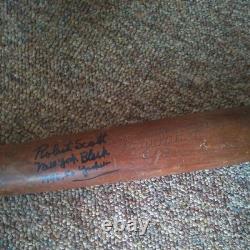Vintage Robert Scott Signed Baseball batNew York Black Yankees 1946-50