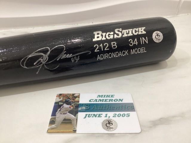 Vintage Signed Rawling Baseball Bat Colorado Rockies Mike Cameron W Coa