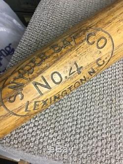 Vintage Snyder Bat Co. No. 4 Lexington North Carolina Baseball Bat