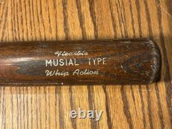 Vintage Stan Musial 1950's Adirondack Wood Baseball Bat 35 Gold Model 232 Whip